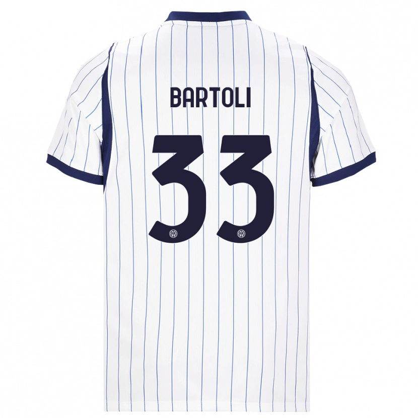 Danxen Women Elisa Bartoli #33 White Navy Blue Away Jersey 2026/27 T-Shirt