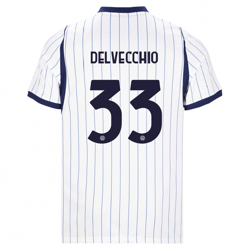Danxen Women Gabriele Delvecchio #33 White Navy Blue Away Jersey 2026/27 T-Shirt