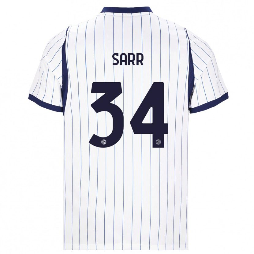 Danxen Women Amadou Sarr #34 White Navy Blue Away Jersey 2026/27 T-Shirt