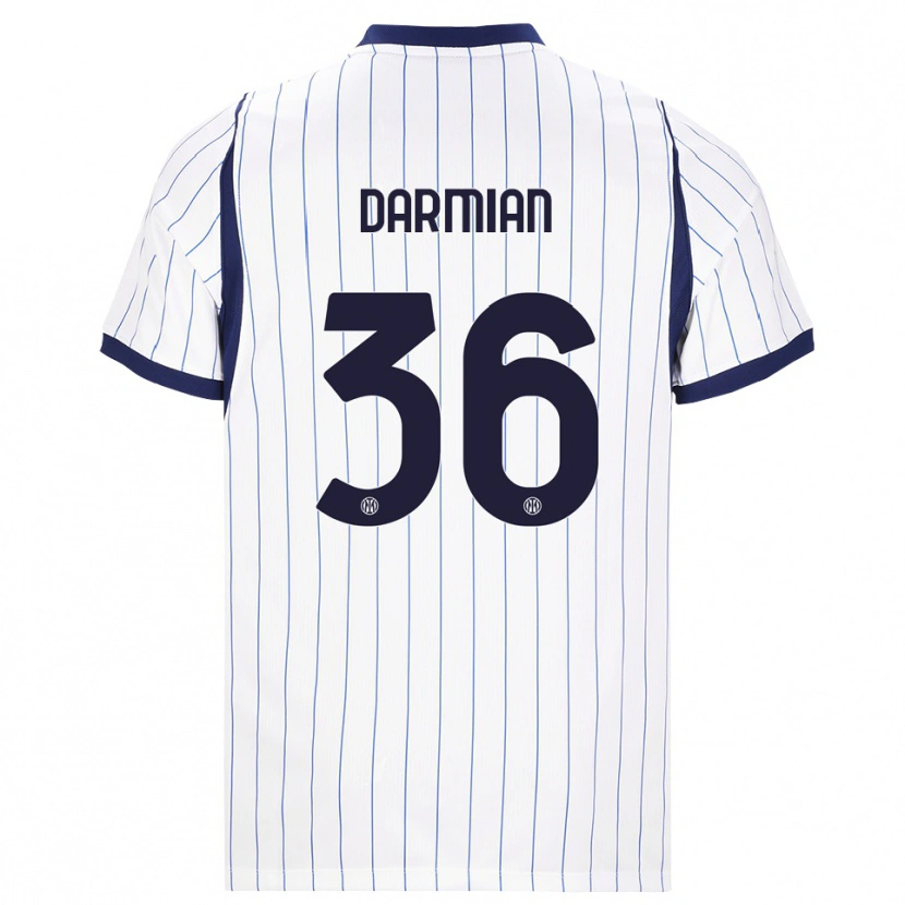 Danxen Women Matteo Darmian #36 White Navy Blue Away Jersey 2026/27 T-Shirt