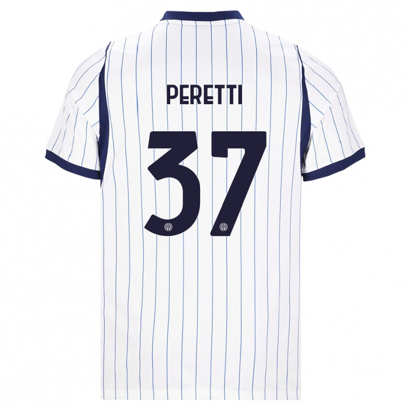 Danxen Women Lorenzo Peretti #37 White Navy Blue Away Jersey 2026/27 T-Shirt