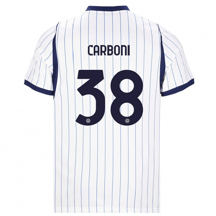 Danxen Women Valentin Carboni #38 White Navy Blue Away Jersey 2026/27 T-Shirt
