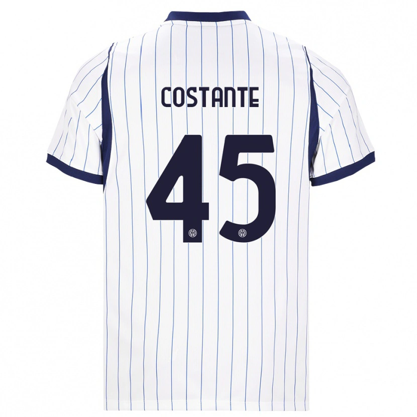 Danxen Women Umberto Costante #45 White Navy Blue Away Jersey 2026/27 T-Shirt