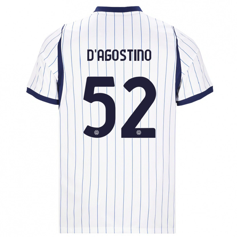 Danxen Women Giovanni D'agostino #52 White Navy Blue Away Jersey 2026/27 T-Shirt