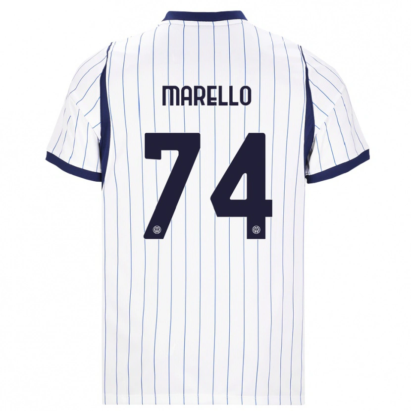 Danxen Women Mattia Marello #74 White Navy Blue Away Jersey 2026/27 T-Shirt