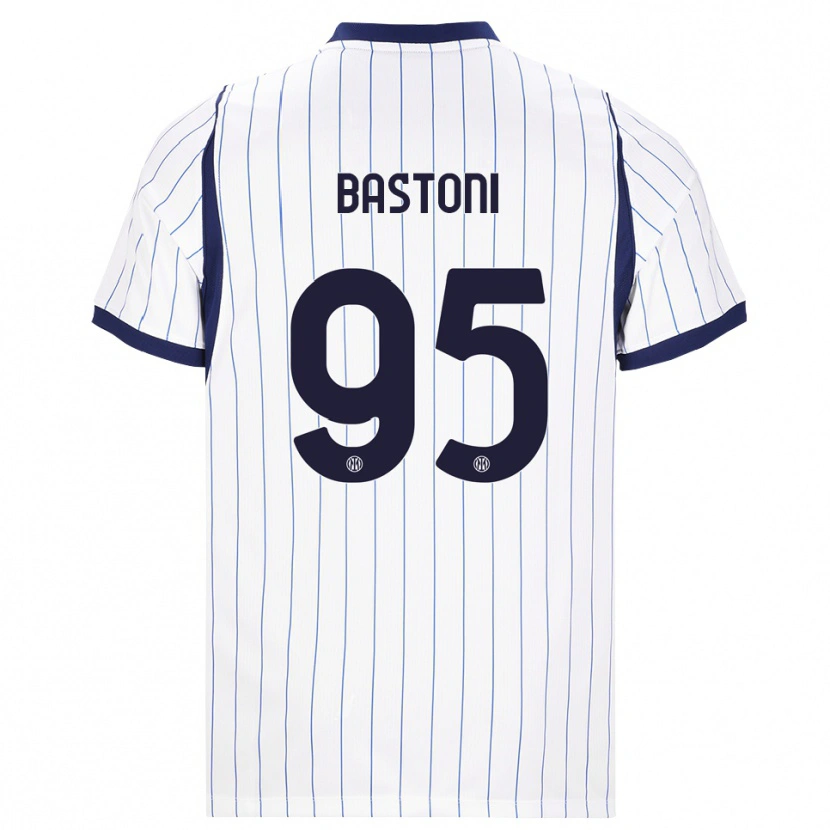 Danxen Women Alessandro Bastoni #95 White Navy Blue Away Jersey 2026/27 T-Shirt