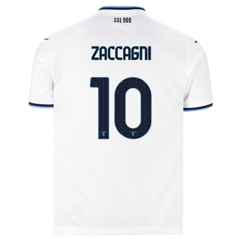 Danxen Women Mattia Zaccagni #10 White Navy Blue Away Jersey 2026/27 T-Shirt