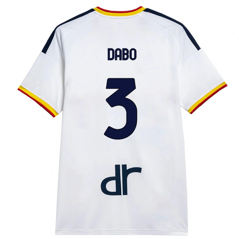 Danxen Women Ismael Dabo #3 White Yellow Red Away Jersey 2026/27 T-Shirt