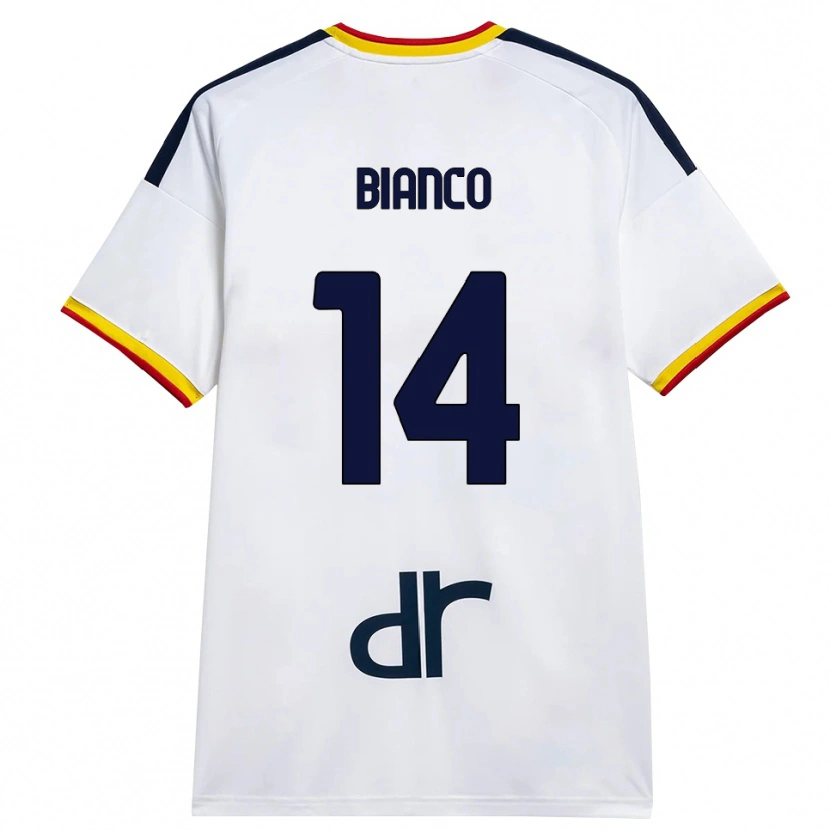 Danxen Women Gioele Bianco #14 White Yellow Red Away Jersey 2026/27 T-Shirt
