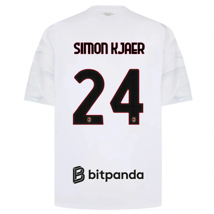 Danxen Women Simon Kjaer #24 White Red Black Away Jersey 2026/27 T-Shirt
