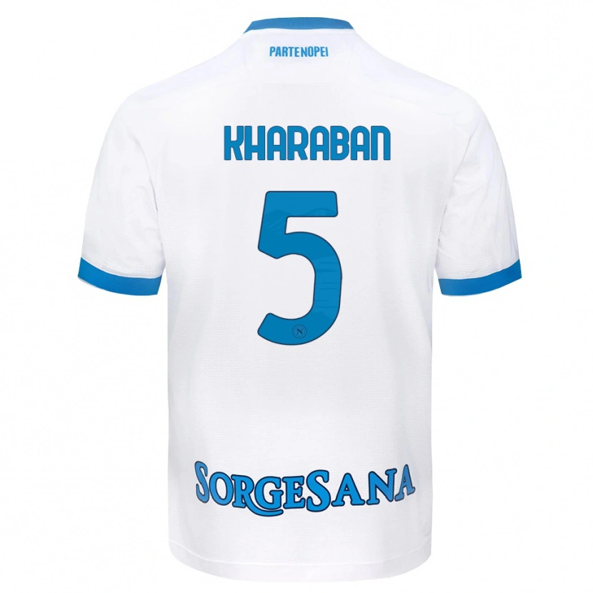 Danxen Women Vitaliy Kharaban #5 White Sky Blue Away Jersey 2026/27 T-Shirt
