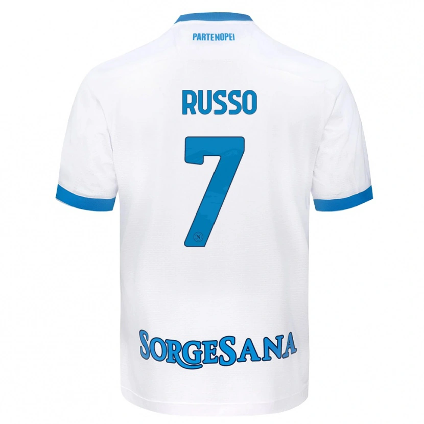 Danxen Women Giorgio Russo #7 White Sky Blue Away Jersey 2026/27 T-Shirt