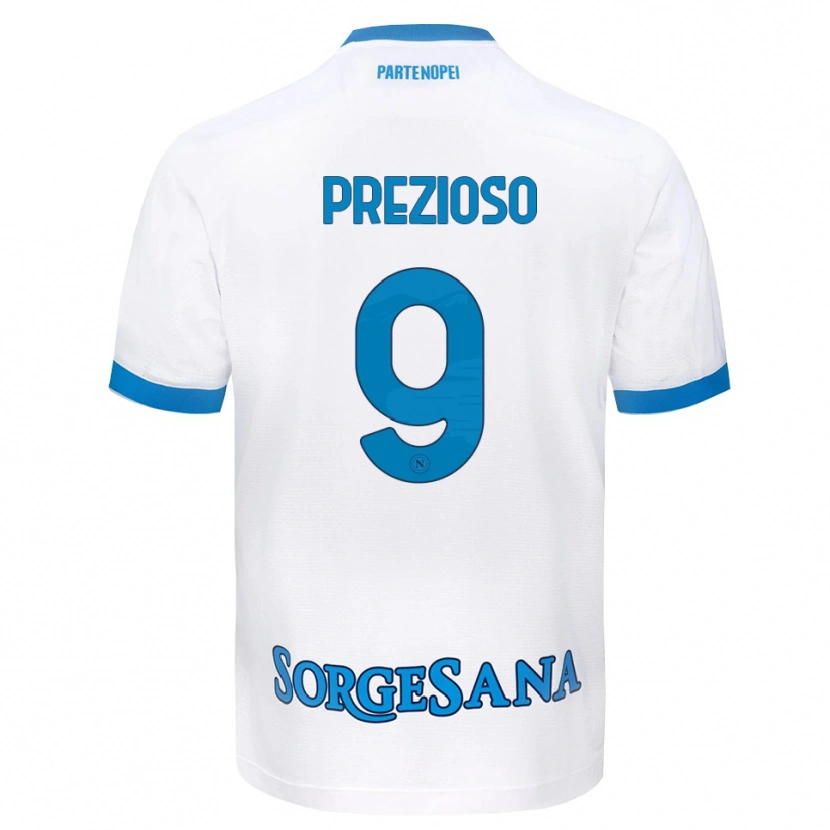 Danxen Women Vittorio Prezioso #9 White Sky Blue Away Jersey 2026/27 T-Shirt