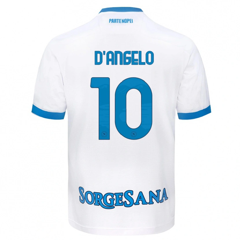 Danxen Women Davide D'angelo #10 White Sky Blue Away Jersey 2026/27 T-Shirt