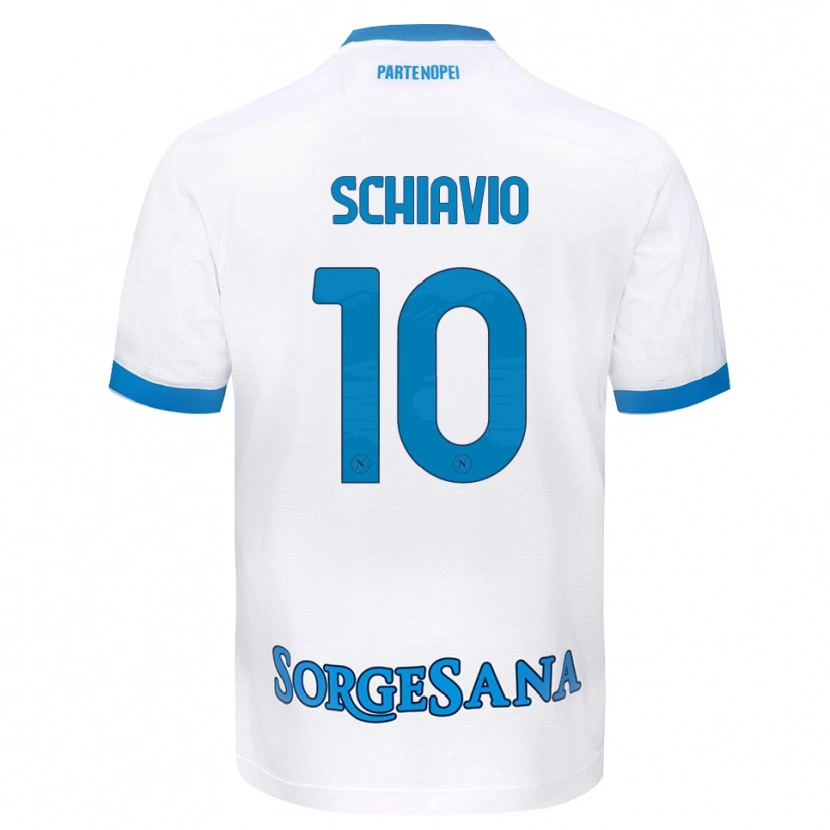 Danxen Women Angelo Schiavio #10 White Sky Blue Away Jersey 2026/27 T-Shirt