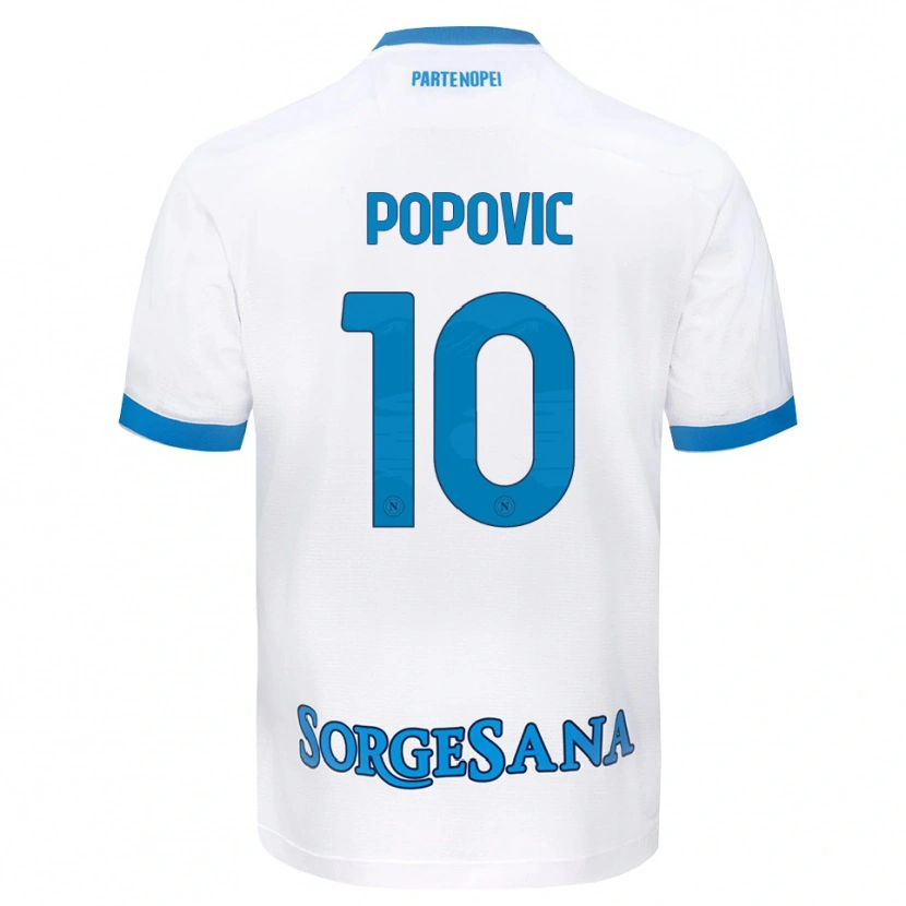 Danxen Women Matija Popovic #10 White Sky Blue Away Jersey 2026/27 T-Shirt