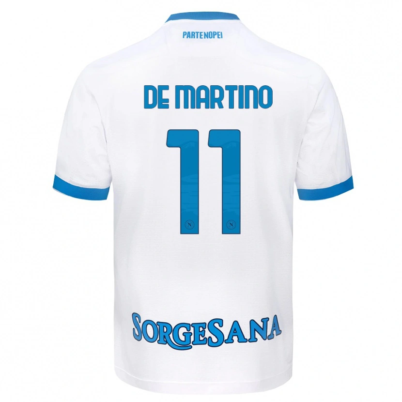 Danxen Women Giuseppe De Martino #11 White Sky Blue Away Jersey 2026/27 T-Shirt