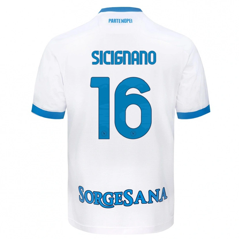Danxen Women Luigi Sicignano #16 White Sky Blue Away Jersey 2026/27 T-Shirt