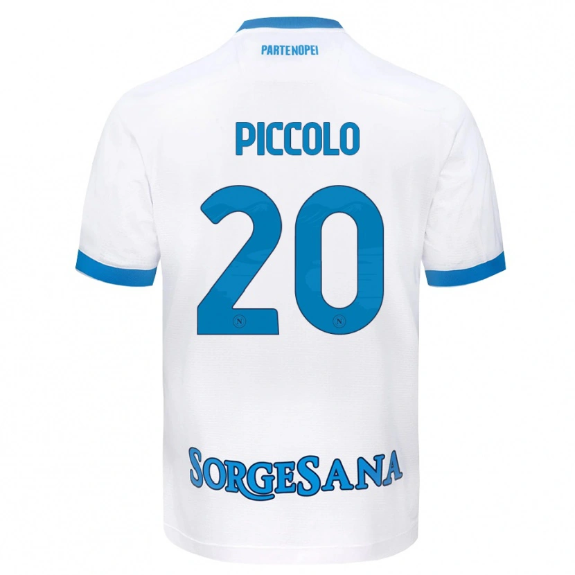 Danxen Women Salvatore Piccolo #20 White Sky Blue Away Jersey 2026/27 T-Shirt