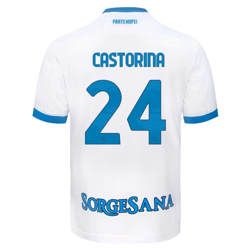 Danxen Women Alessandro Castorina #24 White Sky Blue Away Jersey 2026/27 T-Shirt