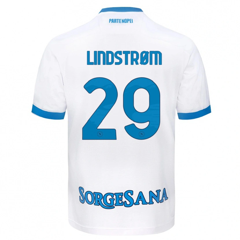 Danxen Women Jesper Lindstrøm #29 White Sky Blue Away Jersey 2026/27 T-Shirt