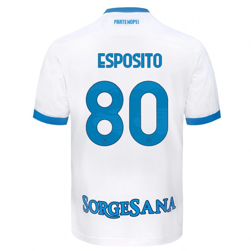 Danxen Women Luigi Esposito #80 White Sky Blue Away Jersey 2026/27 T-Shirt