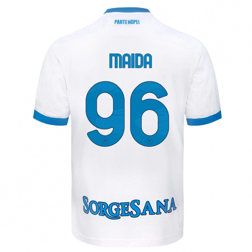 Danxen Women Giuseppe Maida #96 White Sky Blue Away Jersey 2026/27 T-Shirt