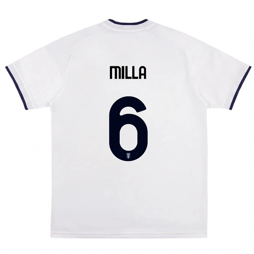 Danxen Women Luis Milla #6 White Red Royal Blue Away Jersey 2026/27 T-Shirt