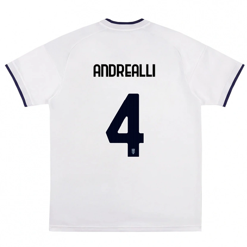 Danxen Women Francesco Andrealli #4 White Red Royal Blue Away Jersey 2026/27 T-Shirt