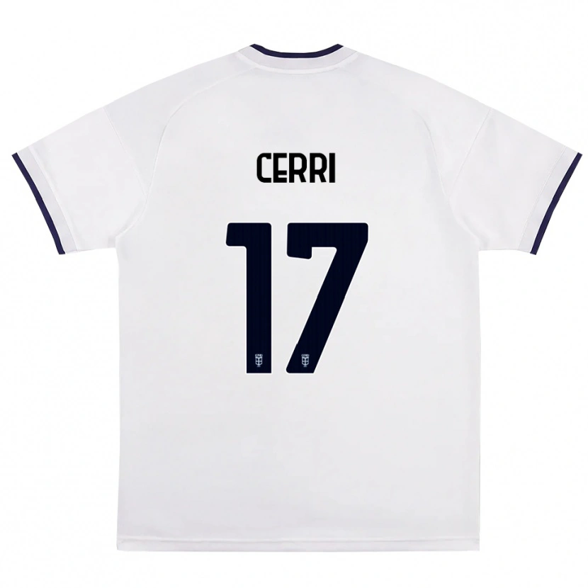 Danxen Women Alberto Cerri #17 White Red Royal Blue Away Jersey 2026/27 T-Shirt