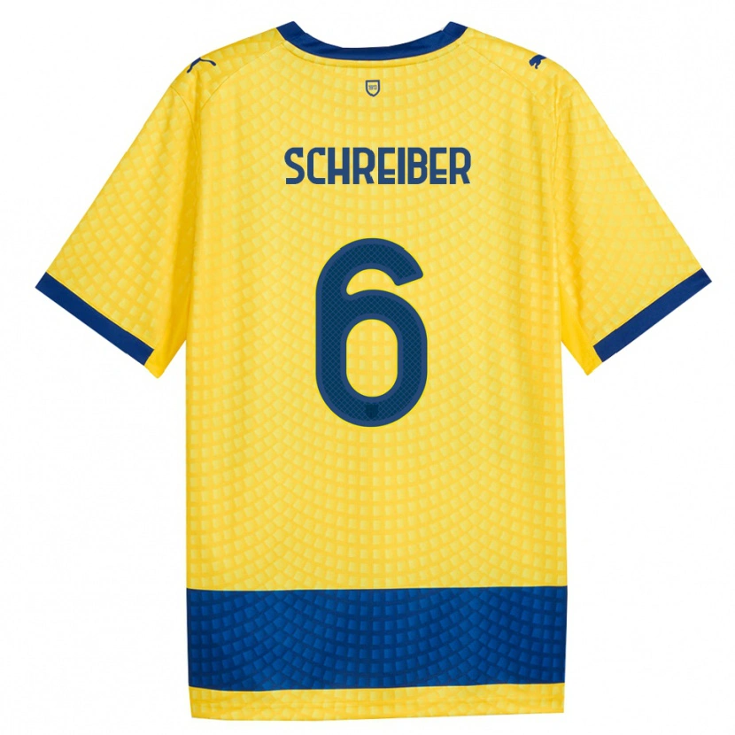 Danxen Women Fabio Schreiber #6 Yellow Blue Black Away Jersey 2026/27 T-Shirt
