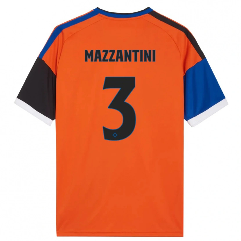Danxen Women Niccolò Mazzantini #3 Orange Blue Black White Away Jersey 2026/27 T-Shirt