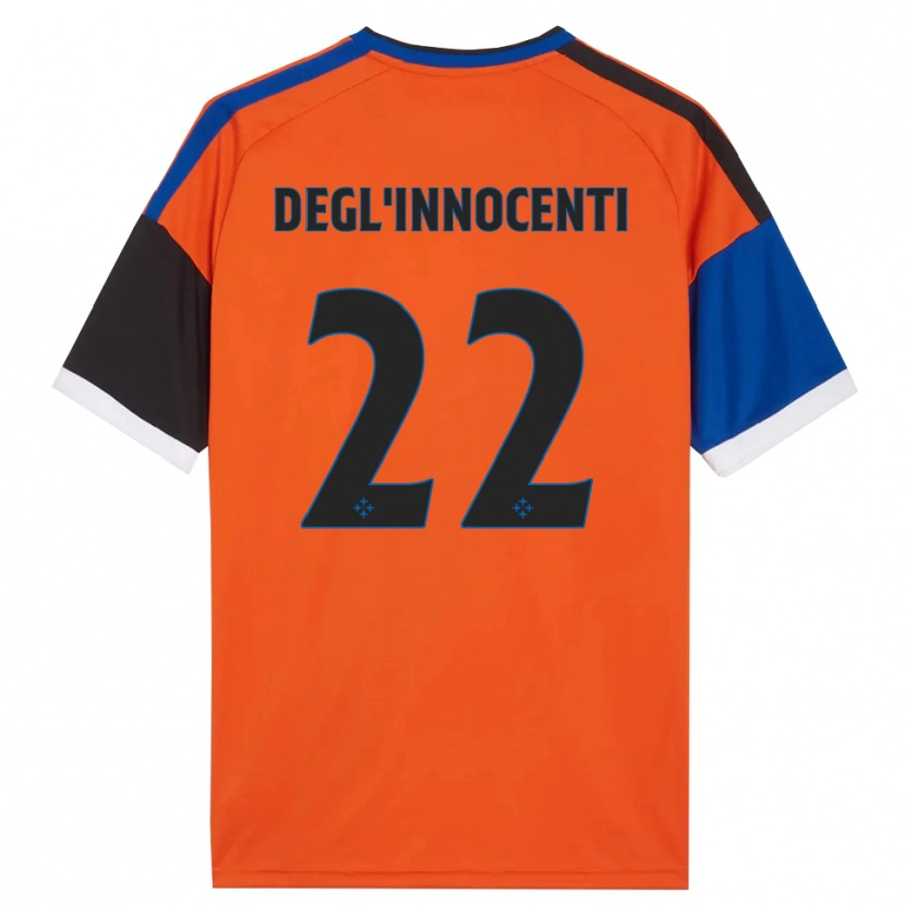 Danxen Women Luca Degl'innocenti #22 Orange Blue Black White Away Jersey 2026/27 T-Shirt