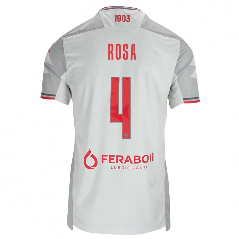 Danxen Women Riccardo Rosa #4 Grey White Red Away Jersey 2026/27 T-Shirt