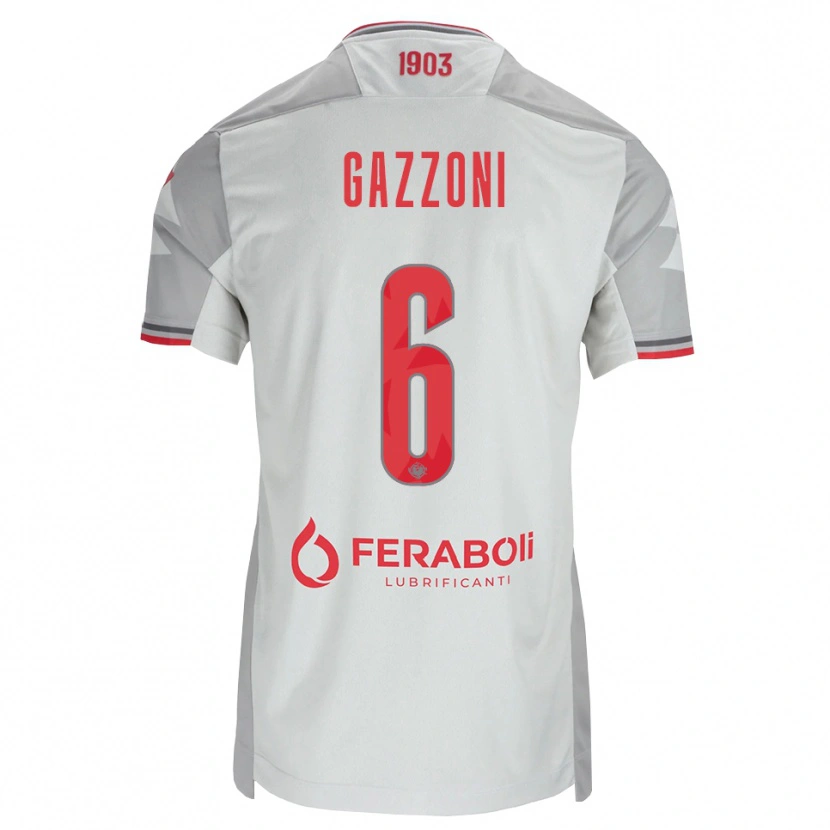 Danxen Women Matteo Gazzoni #6 Grey White Red Away Jersey 2026/27 T-Shirt