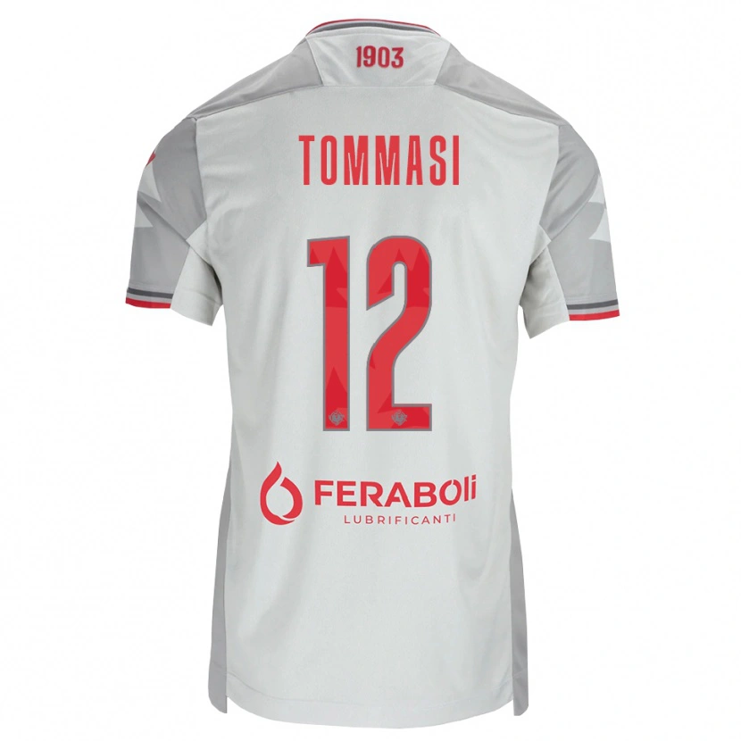 Danxen Women Francesco Tommasi #12 Grey White Red Away Jersey 2026/27 T-Shirt