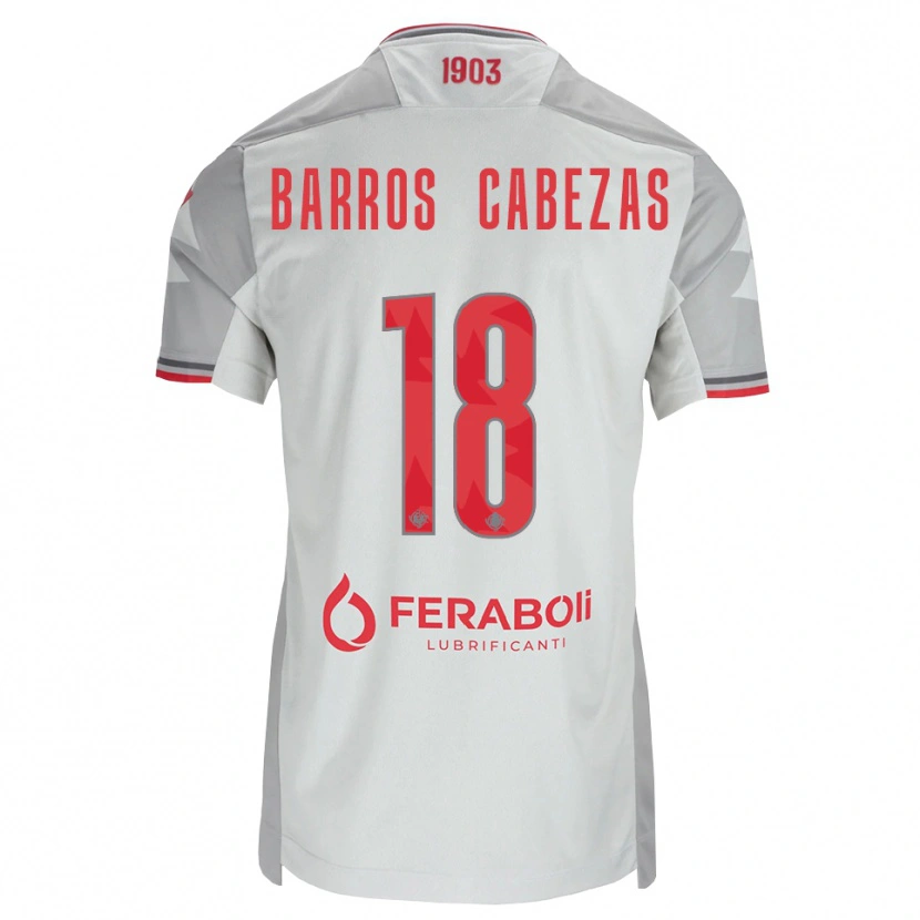 Danxen Women Ronie Barros Cabezas #18 Grey White Red Away Jersey 2026/27 T-Shirt