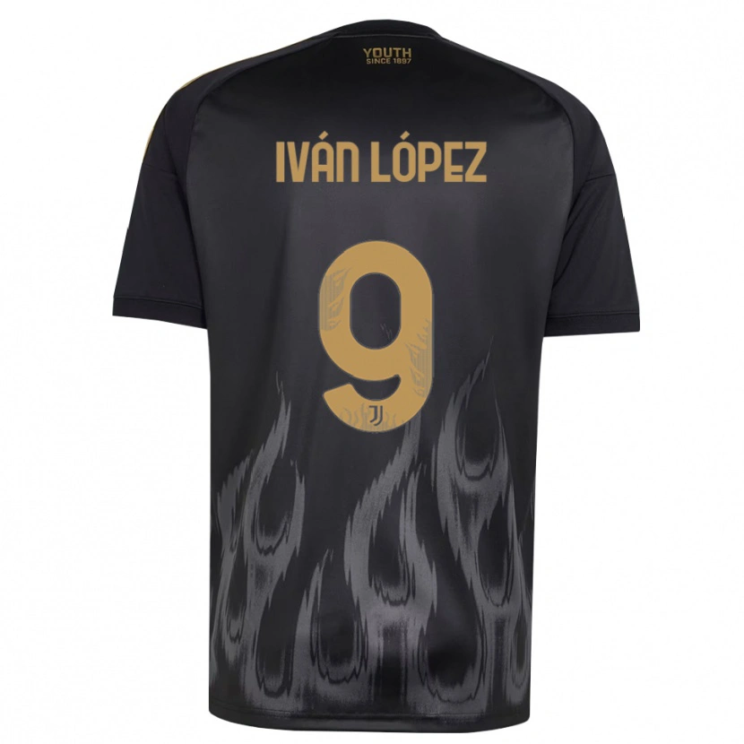 Danxen Women Iván López #9 Black Brown Third Jersey 2026/27 T-Shirt