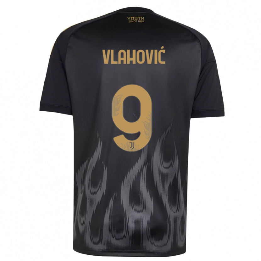 Danxen Women Dusan Vlahovic #9 Black Brown Third Jersey 2026/27 T-Shirt