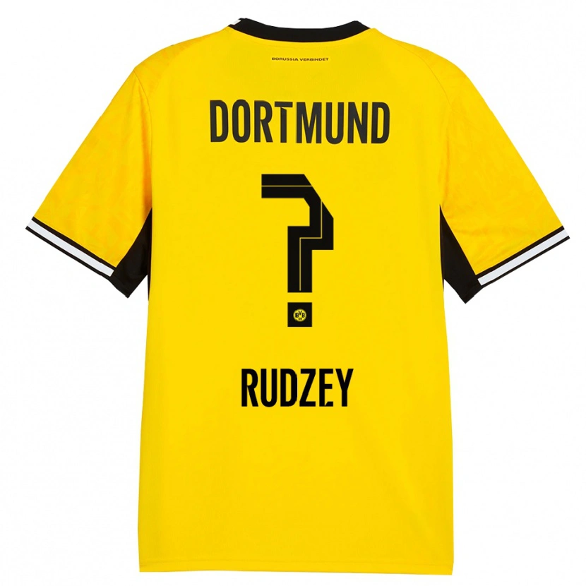 Danxen Kid Nazariy Rudzey #0 Yellow Black White Home Jersey 2026/27 T-Shirt