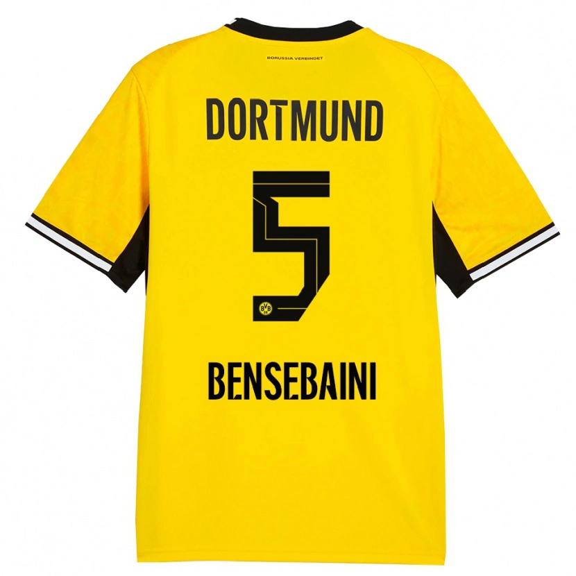 Danxen Kid Ramy Bensebaini #5 Yellow Black White Home Jersey 2026/27 T-Shirt