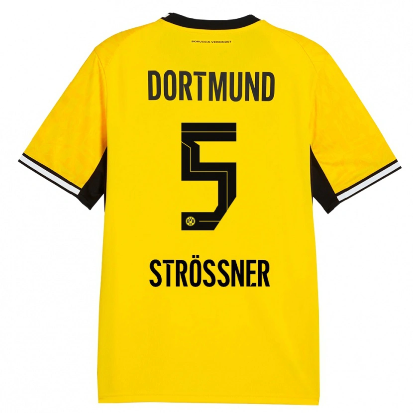 Danxen Kid Lenni Strößner #5 Yellow Black White Home Jersey 2026/27 T-Shirt