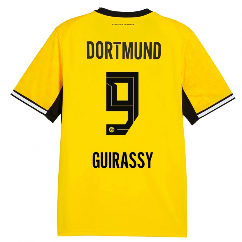 Danxen Kid Serhou Guirassy #9 Yellow Black White Home Jersey 2026/27 T-Shirt