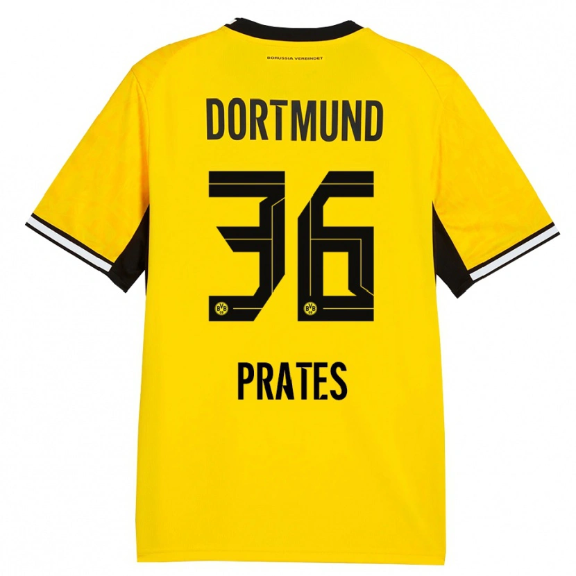 Danxen Kid Kauã Prates #36 Yellow Black White Home Jersey 2026/27 T-Shirt