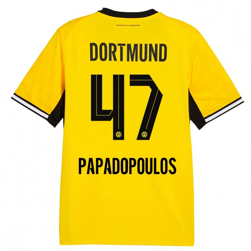 Danxen Kid Antonios Papadopoulos #47 Yellow Black White Home Jersey 2026/27 T-Shirt