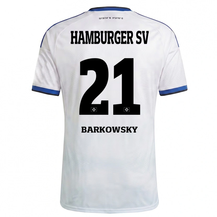 Danxen Kid Finn Barkowsky #21 White Black Blue Home Jersey 2026/27 T-Shirt