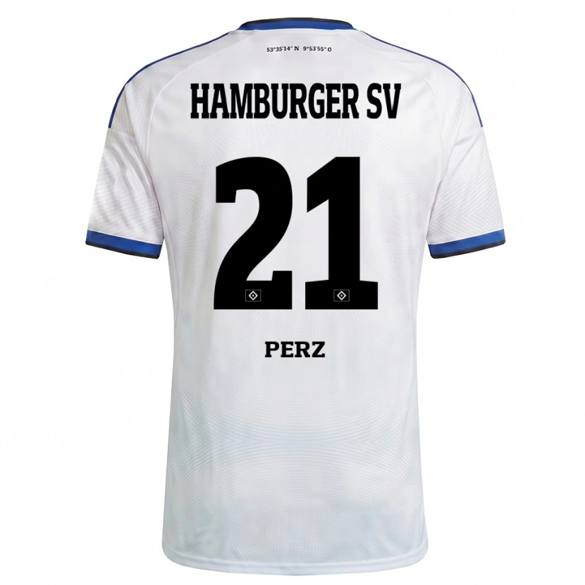 Danxen Kid Marcel Perz #21 White Black Blue Home Jersey 2026/27 T-Shirt