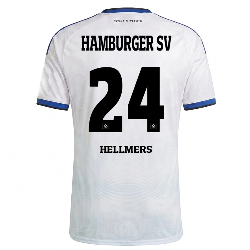 Danxen Kid Maximilian Hellmers #24 White Black Blue Home Jersey 2026/27 T-Shirt