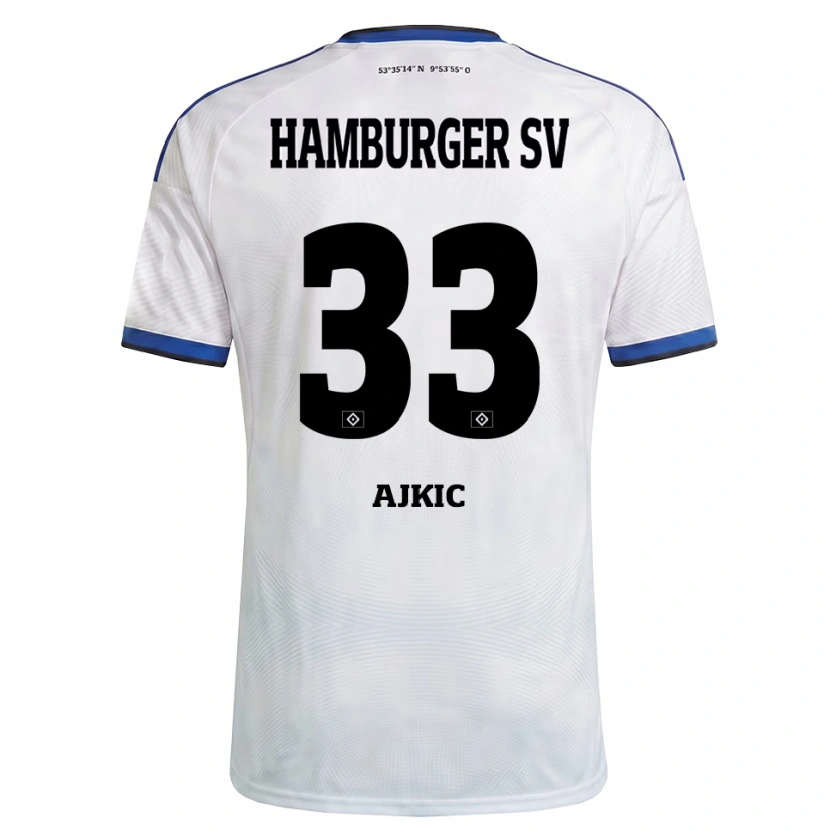 Danxen Kid Selim Ajkic #33 White Black Blue Home Jersey 2026/27 T-Shirt