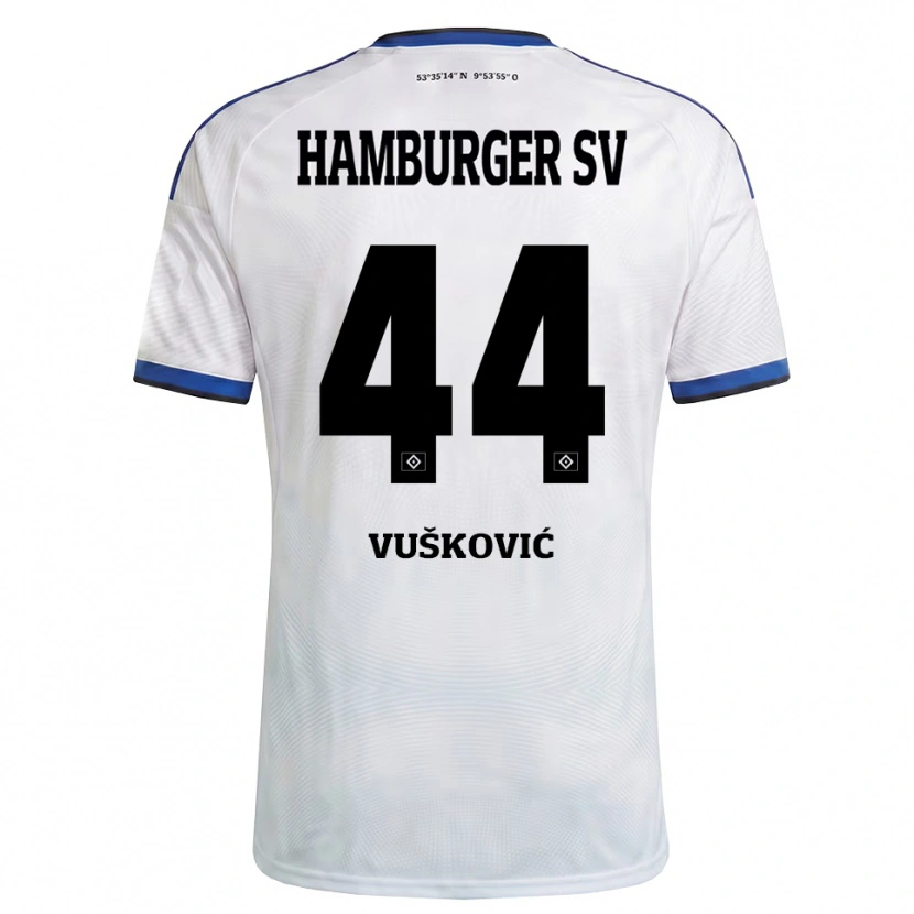 Danxen Kid Mario Vuskovic #44 White Black Blue Home Jersey 2026/27 T-Shirt